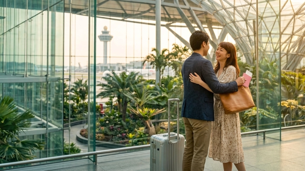 シンガポール空港カップル